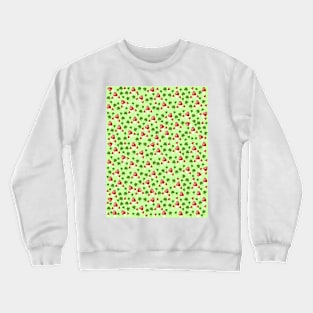 Red Mushrooms with Green Shamrocks and Four Leave Clovers Crewneck Sweatshirt